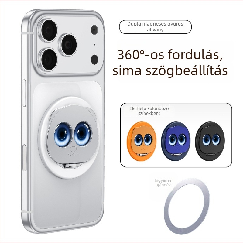Panda mágneses telefontartó, dupla összecsukható, MagSafe-kompatibilis, 360°-os forgás, fém