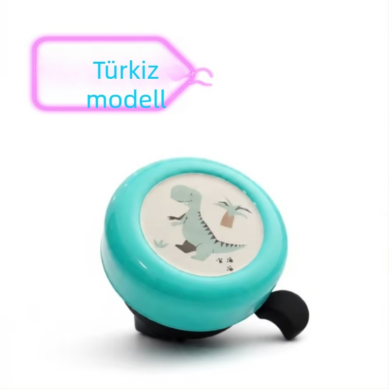 Gyerekeknek tervezett kerékpárcsengő, modell Red Heart Cartoon, márka Green Riding Morning Star, anyaga műanyag, 54 mm-es átmérő, termékszám 11A-54.