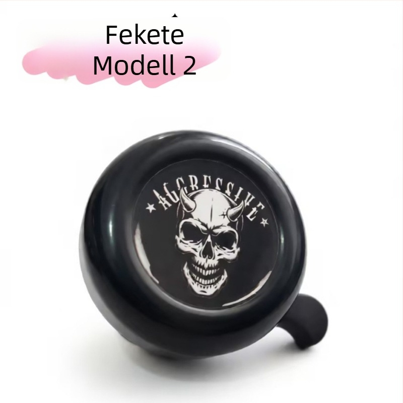 Gyerekeknek tervezett kerékpárcsengő, modell Red Heart Cartoon, márka Green Riding Morning Star, anyaga műanyag, 54 mm-es átmérő, termékszám 11A-54.