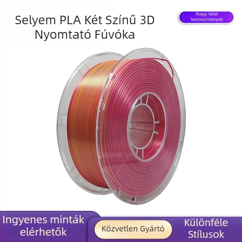 3D nyomtató filament PLA selyem felülettel, kör keresztmetszet, 330 m hossz, sűrűség 1,25 g/cm³