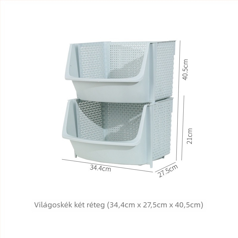 Konyhai tároló polc — többfunkciós, műanyag, padlóra álló polc, modern minimalist dizájn
