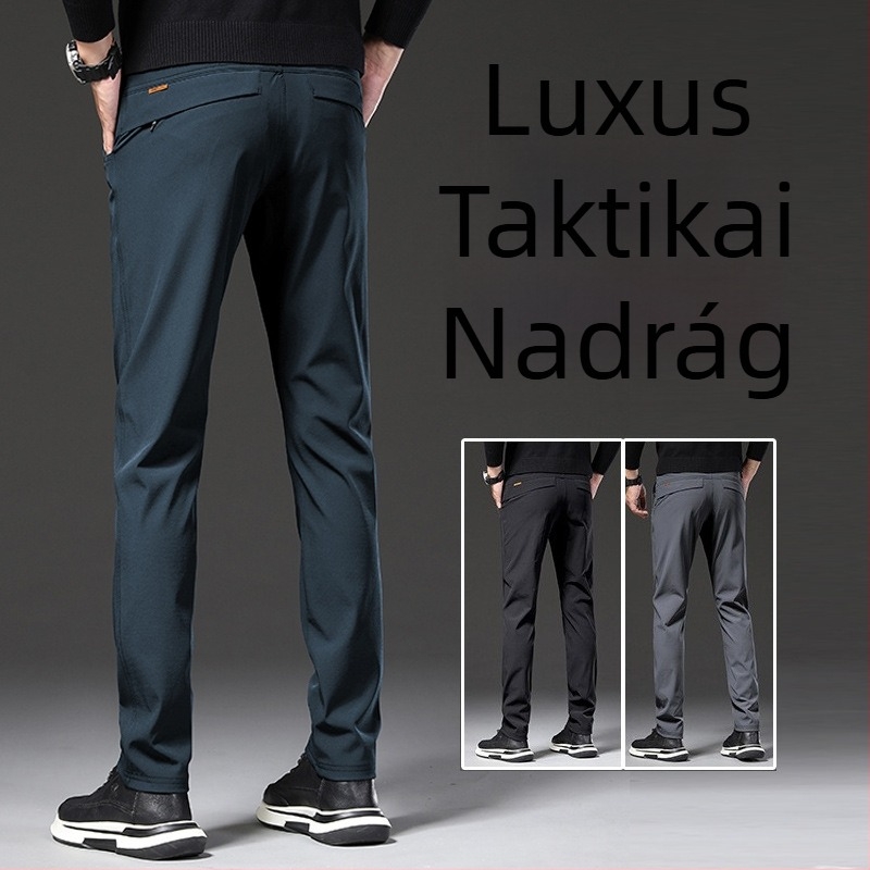 Férfi hegymászó-taktikai nadrág – fleece bélés, négyszög-nyúlású, egyenes szabás, gyűrődésálló, vasalásmentes