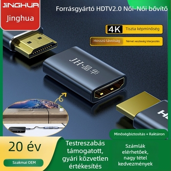 Jinghua DP–HDTV adapter, 4K/1080p támogatás, aranyozott csatlakozók, 0,1 m kábel
