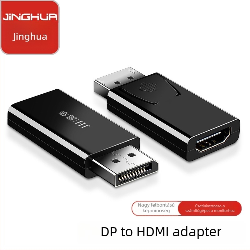 Jinghua DP–HDTV adapter, 4K/1080p támogatás, aranyozott csatlakozók, 0,1 m kábel