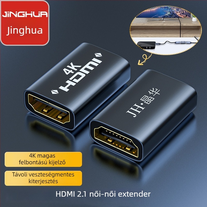 Jinghua DP–HDTV adapter, 4K/1080p támogatás, aranyozott csatlakozók, 0,1 m kábel