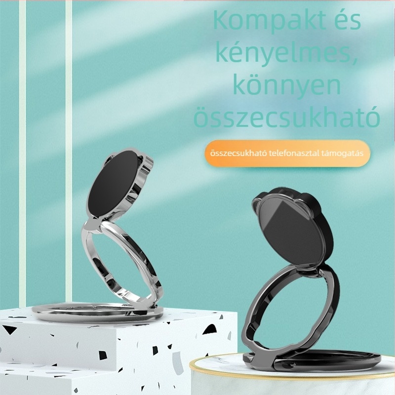 Ötvözetből készült telefon tartó gyűrűvel, összecsukható, általános modell, általános stílus, testreszabás támogatott