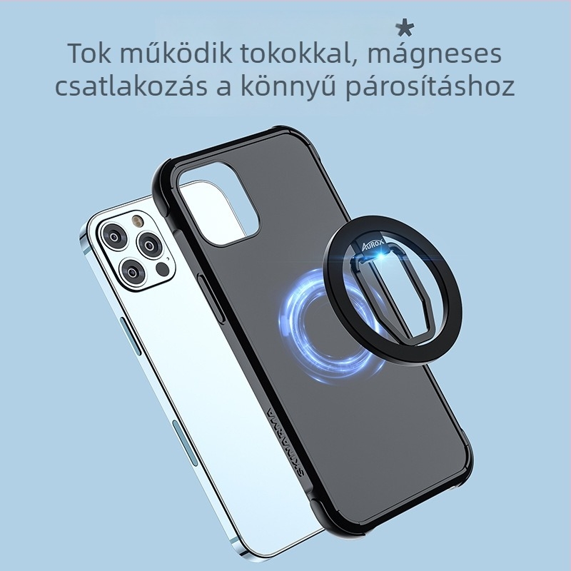 Apple iPhone 12/13-hoz gyűrűtartó, alumíniumötvözet, mágneses asztali állvány, XH-08 modell
