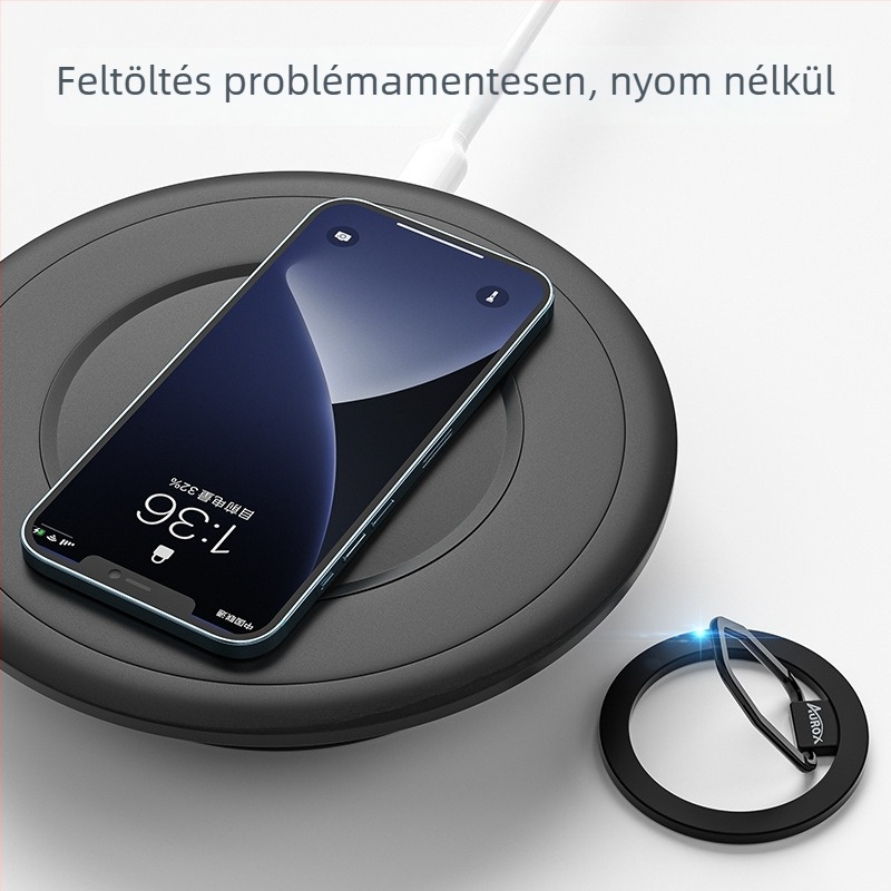 Apple iPhone 12/13-hoz gyűrűtartó, alumíniumötvözet, mágneses asztali állvány, XH-08 modell
