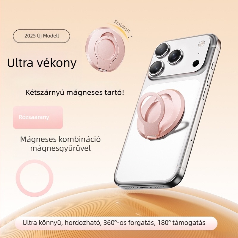 Kétgyűrűs mágneses telefonállvány, duplaoldalas MagSafe hátsó ragasztó, asztali állvány élő közvetítéshez • Márka Shuotu • Anyag: Ötvözet • Stílus: Univerzális • Testreszabás: elérhető
