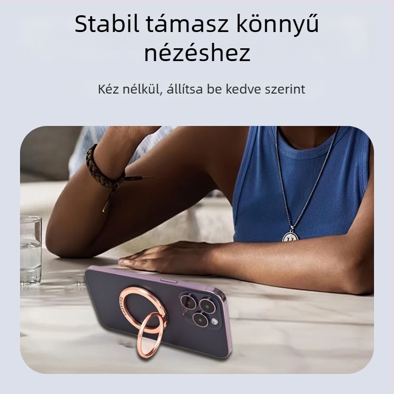 MagSafe mágneses gyűrűtartó, ötvözetből, univerzális kivitel