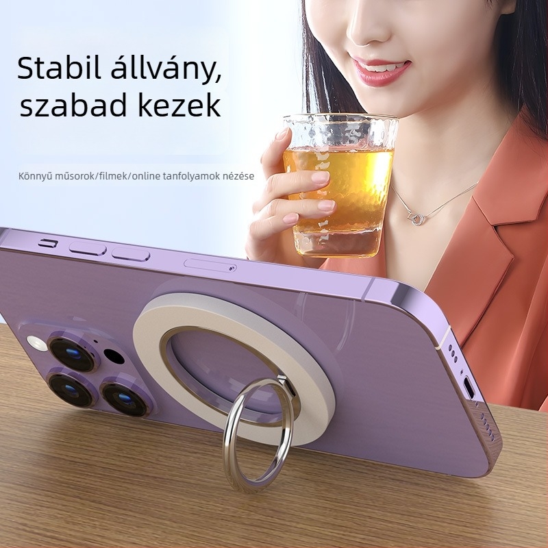 Mágneses gyűrűs telefon-tartó — asztali forgó tartó, ABS+Ötvözet, testre szabható