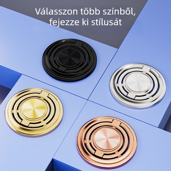 Fém mágneses ujjgyűrű tartó és asztali állvány telefonhoz, 360° forgás