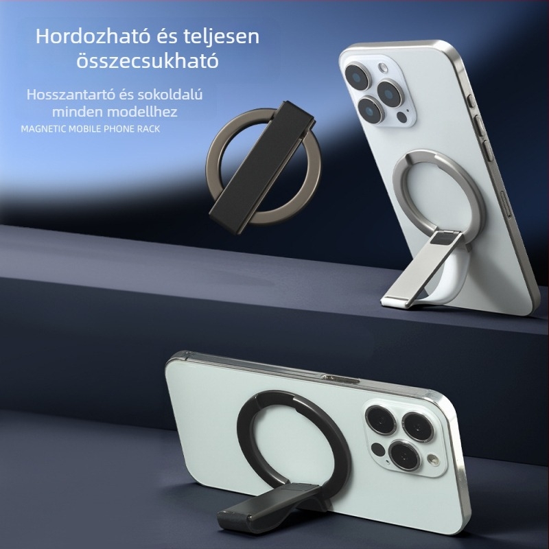 Mágneses telefon-tartó szilikon pánttal és csukló tartóval — fém univerzális tartó Huawei és Apple készülékekhez