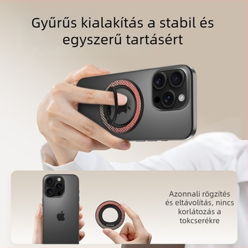 CX-2 MagSafe mágnesgyűrű Kevlar-kockás mintával és szénszálas textúrával, 360°-os forgó állvánnyal
