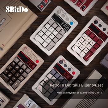 Baritang Retro18 mechanikus numerikus billentyűzet, hárommódos kapcsolattal PC-hez, tartalmaz 2,4G vevőt és USB kábelt, súly 596 g