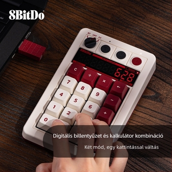 Baritang Retro18 mechanikus numerikus billentyűzet, hárommódos kapcsolattal PC-hez, tartalmaz 2,4G vevőt és USB kábelt, súly 596 g