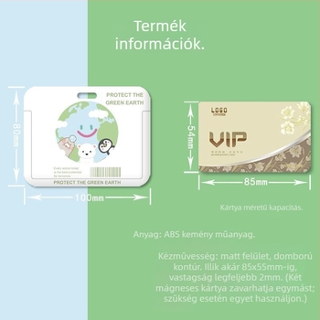 Horizontális műanyag jelvény tok orvosok és ápolók számára, visszahúzható zsinórral és nyakba akasztó csattal