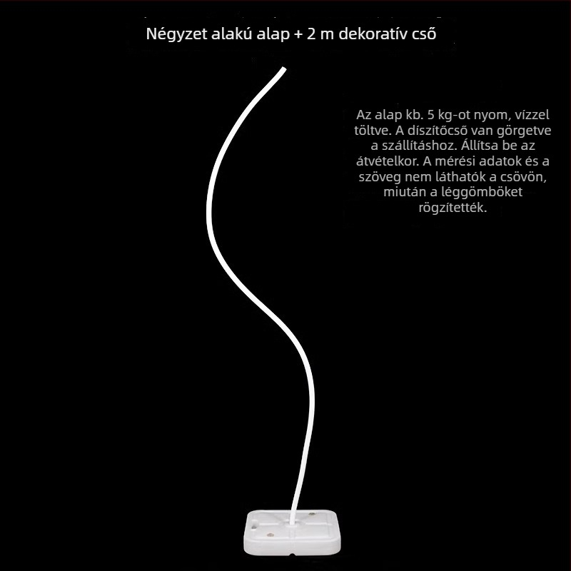 Esküvői hátfalív, hajlékony alumínium-plasztik csövekből és PVC-ből, nem szabályos ballon-formájú csövek, nagy papír virágos oszlopok