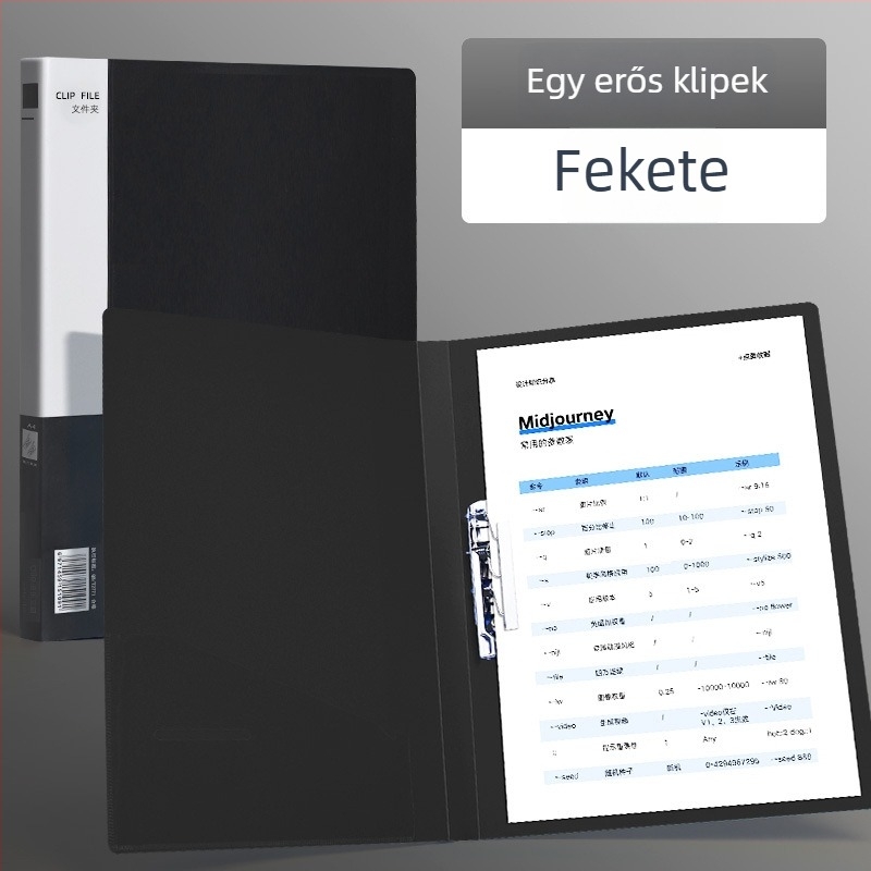 A4-es dokumentumtartó dupla erős csíptetővel, műanyagból, lemez vastagsága 75