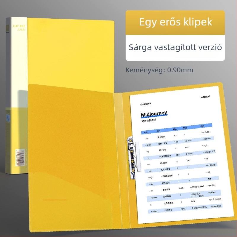 A4-es dokumentumtartó dupla erős csíptetővel, műanyagból, lemez vastagsága 75