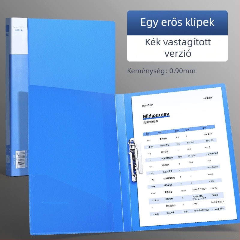 A4-es dokumentumtartó dupla erős csíptetővel, műanyagból, lemez vastagsága 75