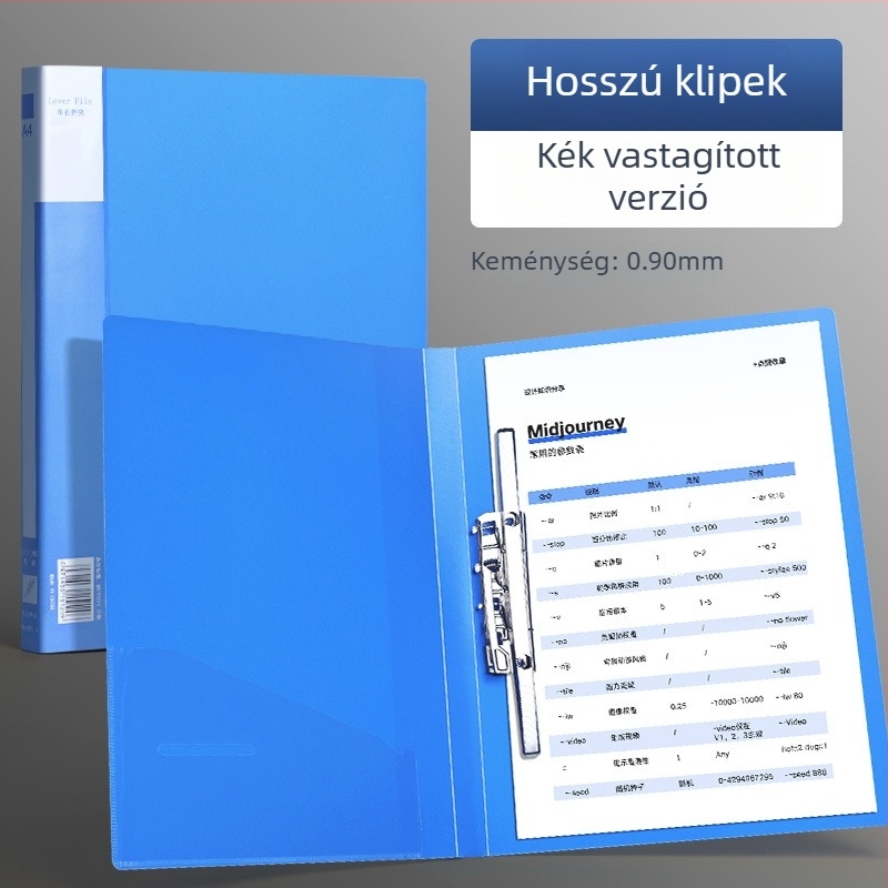 A4-es dokumentumtartó dupla erős csíptetővel, műanyagból, lemez vastagsága 75