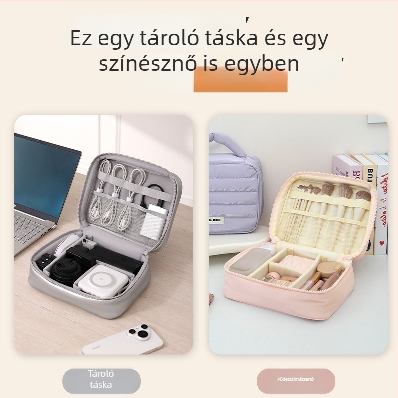 Xinghui többfunkciós kozmetikai táska — kocka alakú, anyag: Down cloth + composite cotton, utazáshoz