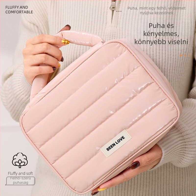 Xinghui többfunkciós kozmetikai táska — kocka alakú, anyag: Down cloth + composite cotton, utazáshoz