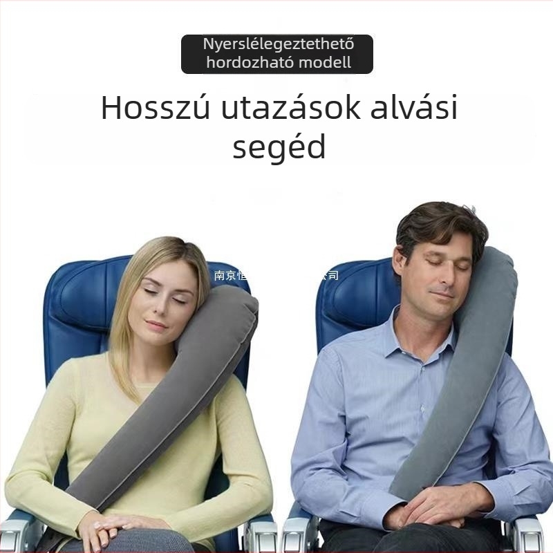 Utazó párna ív alakú, felfújható, PVC környezetbarát anyagból, Modell 6086, Súly 160 g