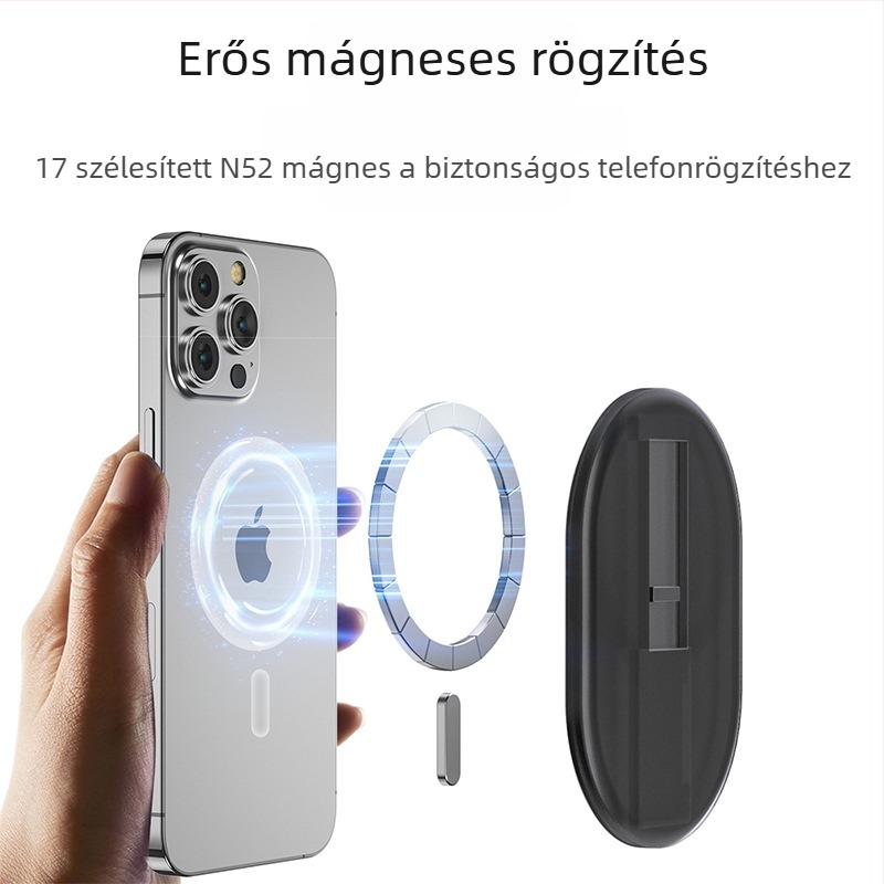 Gyűrűs tartó telefonhoz, mágneses asztali tartó MagSafe-kompatibilis iPhone 15/14/13