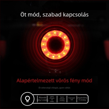 Újratölthető kerékpár hátsó lámpa intelligens fékszenzorral és éjszakai figyelmeztetéssel hegyi kerékpárhoz