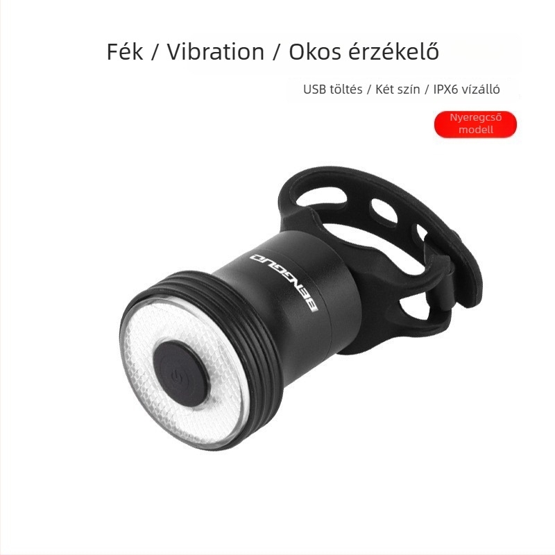 Újratölthető kerékpár hátsó lámpa intelligens fékszenzorral és éjszakai figyelmeztetéssel hegyi kerékpárhoz