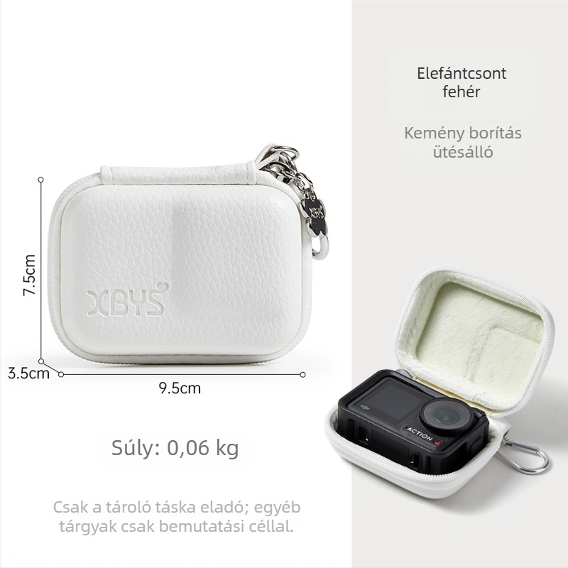 PU merev védőtok DJI Action 5 Pro és Action 4/3 kamera számára, modell FD002, tömeg 45 g