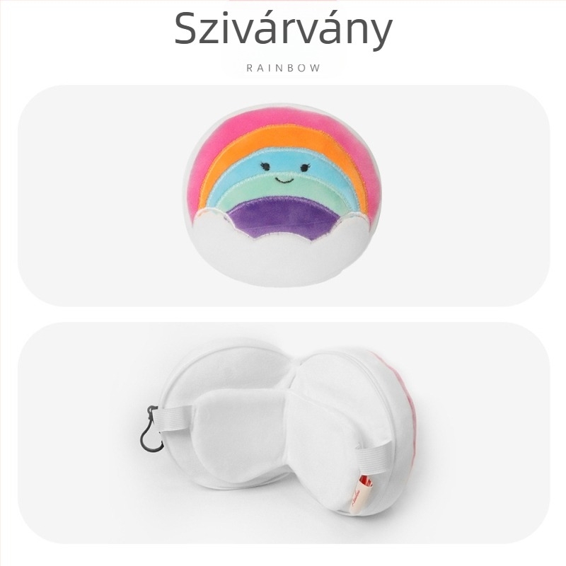 U-alakú utazó nyakpárna szemkötővel, töltet: poliészter rost; anyag: poliészter-pamut keverék; súly: 0–0.5 kg; magasság: 5.1–10 cm