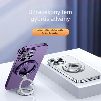 Kétoldalú mágneses gyűrűtartó telefonhoz, kerek, fémből készült összecsukható állvány, kreatív és többfunkciós