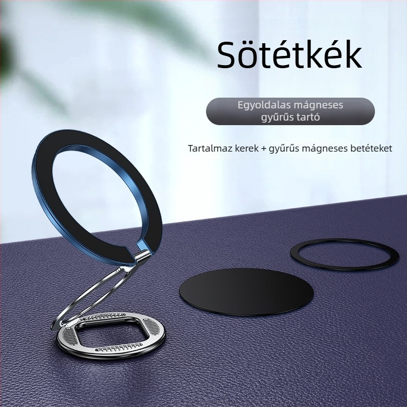 Kétoldalú mágneses gyűrűtartó telefonhoz, kerek, fémből készült összecsukható állvány, kreatív és többfunkciós