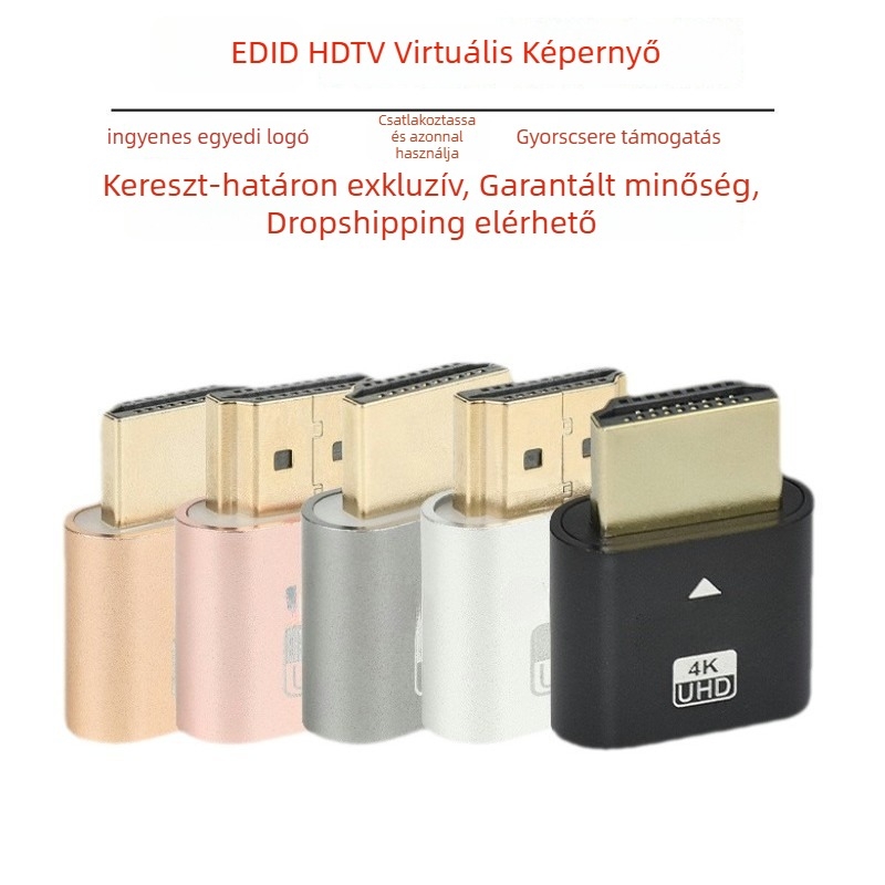 HDTV virtuális kijelző adapter, modell 053, Changjinda, felbontás 1920×1080, Windows 7 támogatás, EDID zárolás