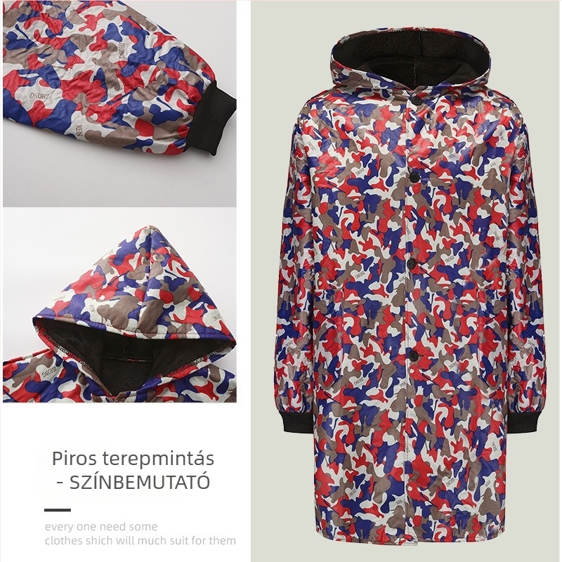 Yimingwei fleece-belélt munkakabát kamufláž minta, meleg védőruha, por- és vízálló, foltálló; autószerelőknek és raktárosoknak.