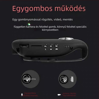 Mellkasra szerelt testkamera – 10x optikai zoom, 1080p felvétel, 5 MP szenzor, Wi-Fi