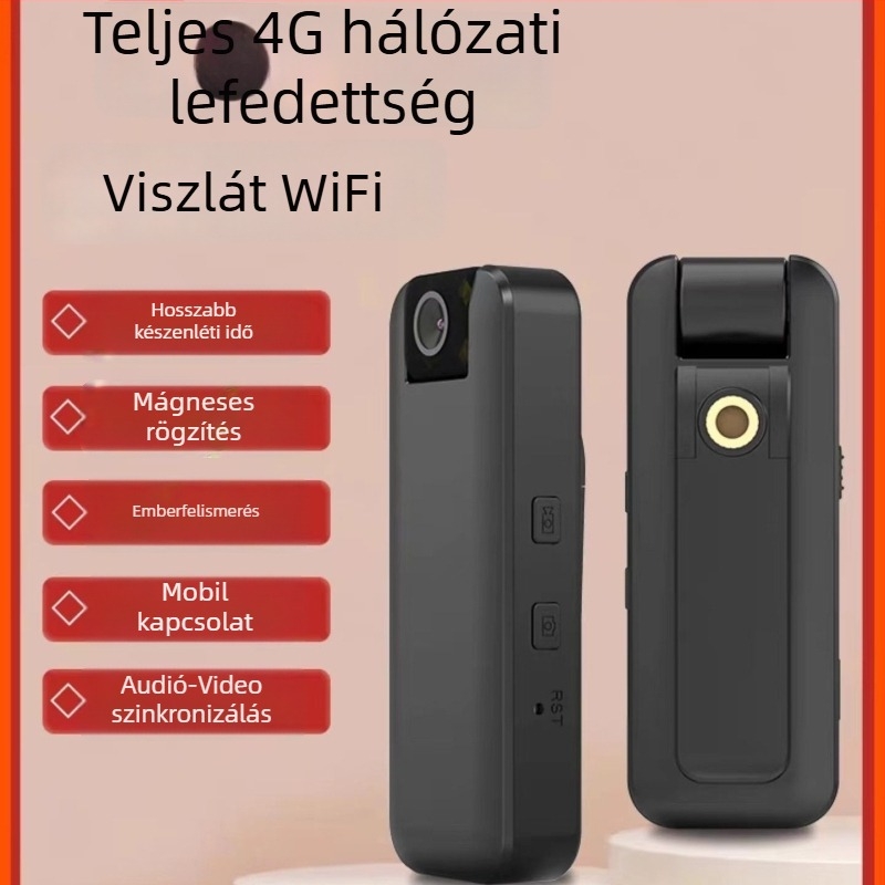 Mellkasra szerelt testkamera – 10x optikai zoom, 1080p felvétel, 5 MP szenzor, Wi-Fi