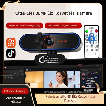 4K USB 2.0 Plug-and-Play Élő Kamera, autofocus, beépített mikrofon, 60FPS