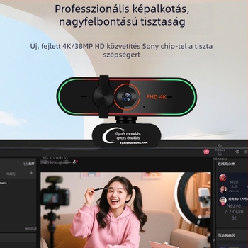 4K USB 2.0 Plug-and-Play Élő Kamera, autofocus, beépített mikrofon, 60FPS