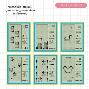 Mini hordozható Tetris játékkonzol gyerekeknek, nosztalgikus retro klasszikus