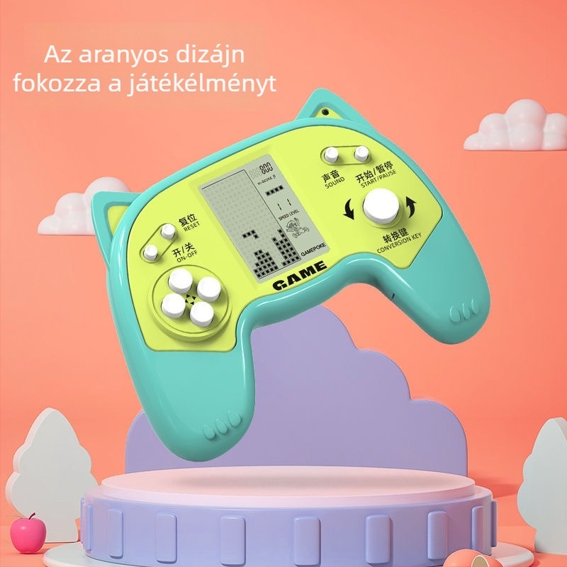 Mini hordozható Tetris játékkonzol gyerekeknek, nosztalgikus retro klasszikus