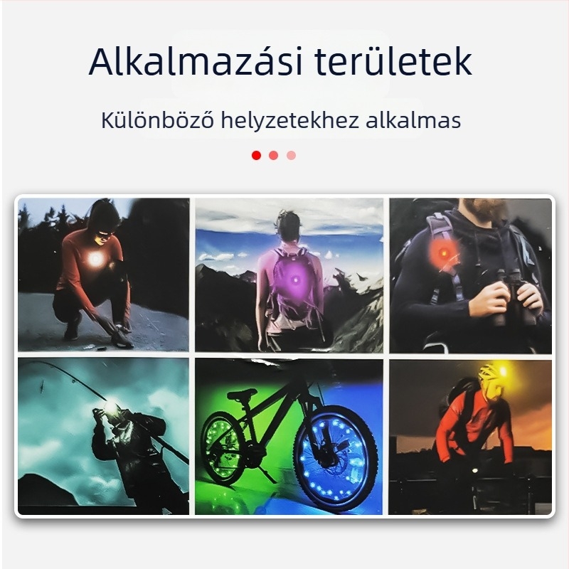 MTB kerék LED világítás, acélszálas kivitel, kerék dekoráció, Fujizhe márka, licencelt magáncímke