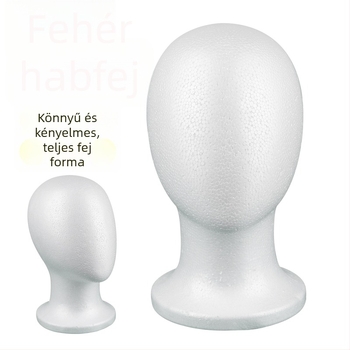 Habfejes manöken fej paróka bemutatására — modell PMmtt-5, Dream Floating márka, univerzális használat, minden arcformához, nem festhető és nem hajtatható permre.