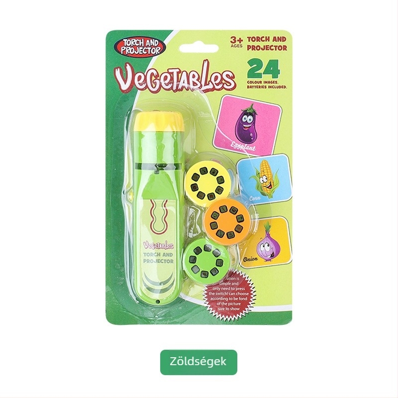 Gyerekeknek szóló vetítő lámpa állatos dia-sorokkal - interaktív korai oktatási játék (ABS) 4-6 éveseknek