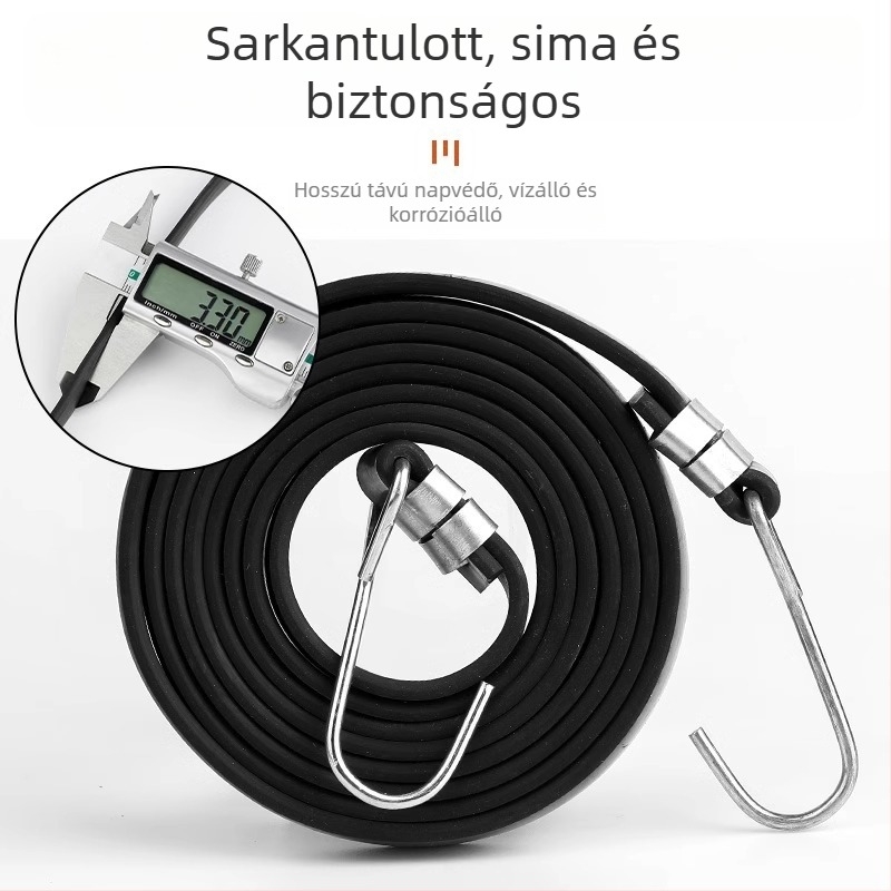 Rugalmas heveder motorkerékpárokhoz és elektromos járművekhez kampókkal és dupla csatokkal