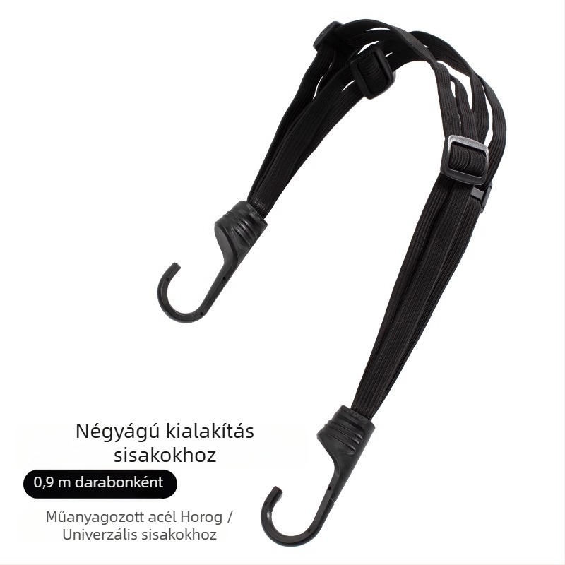 Rugalmas heveder motorkerékpárokhoz és elektromos járművekhez kampókkal és dupla csatokkal