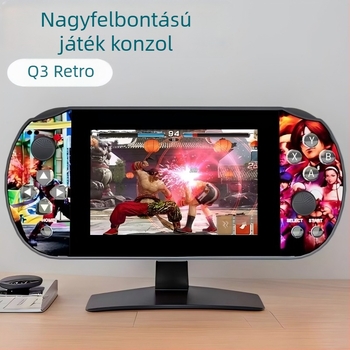 Linux operációs rendszerrel ellátott hordozható játékkonzol, 64GB tárhellyel, 1080p kijelzővel, vezeték nélküli, PS1 klasszikus joystick